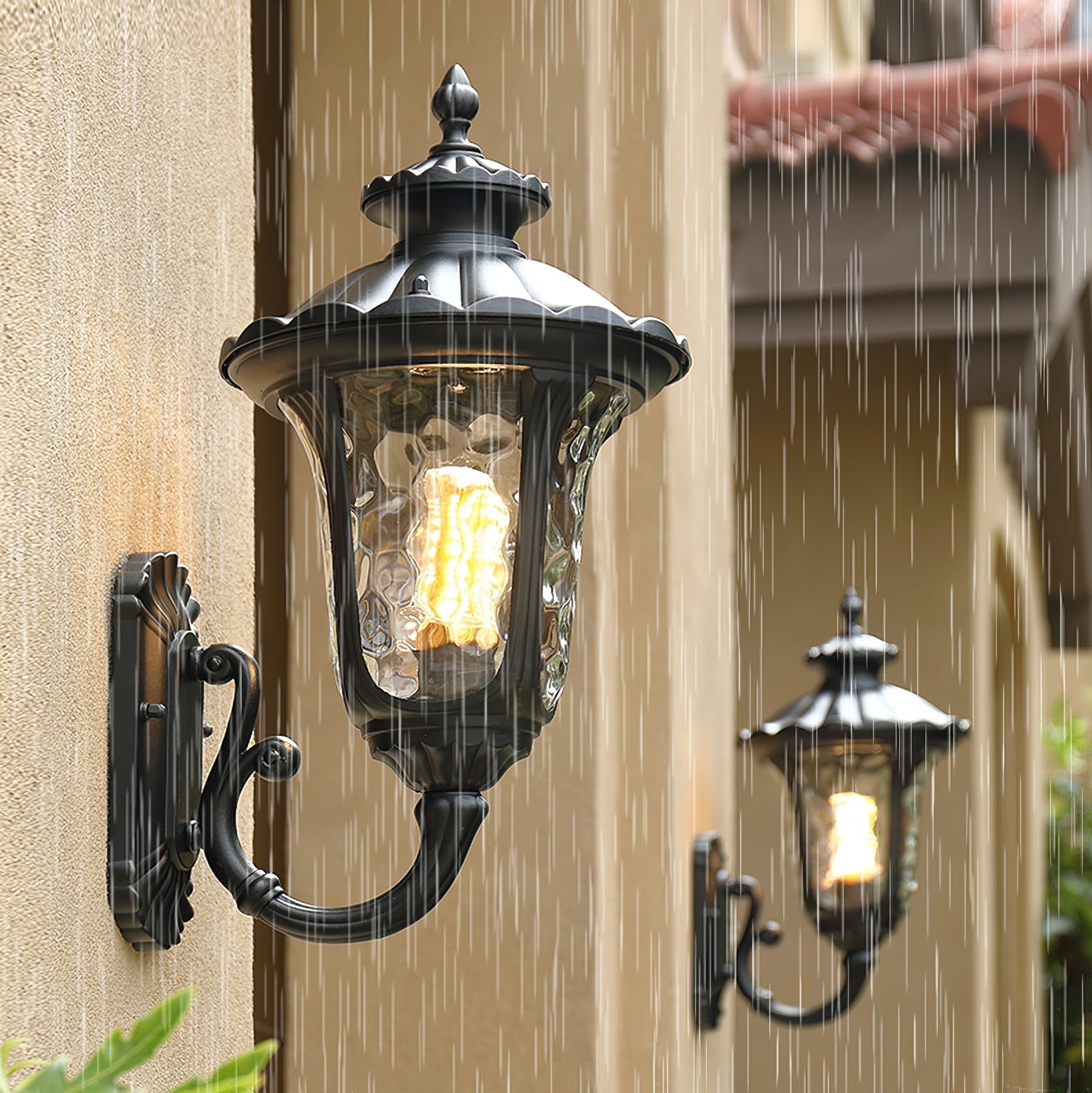 Maliben | Waterproof Retro Outdoor Wall Lamp Frosted Glass