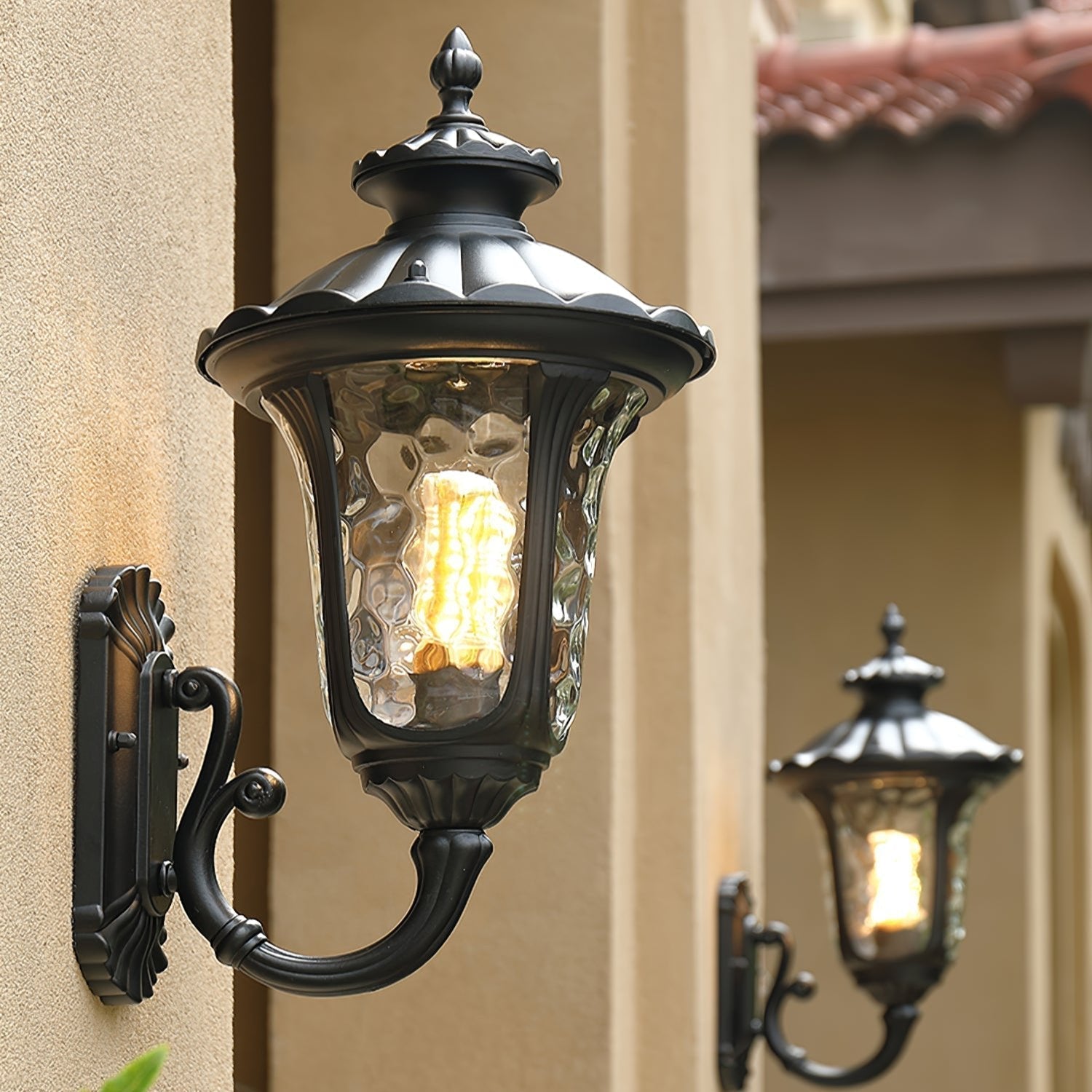 Maliben | Waterproof Retro Outdoor Wall Lamp Frosted Glass