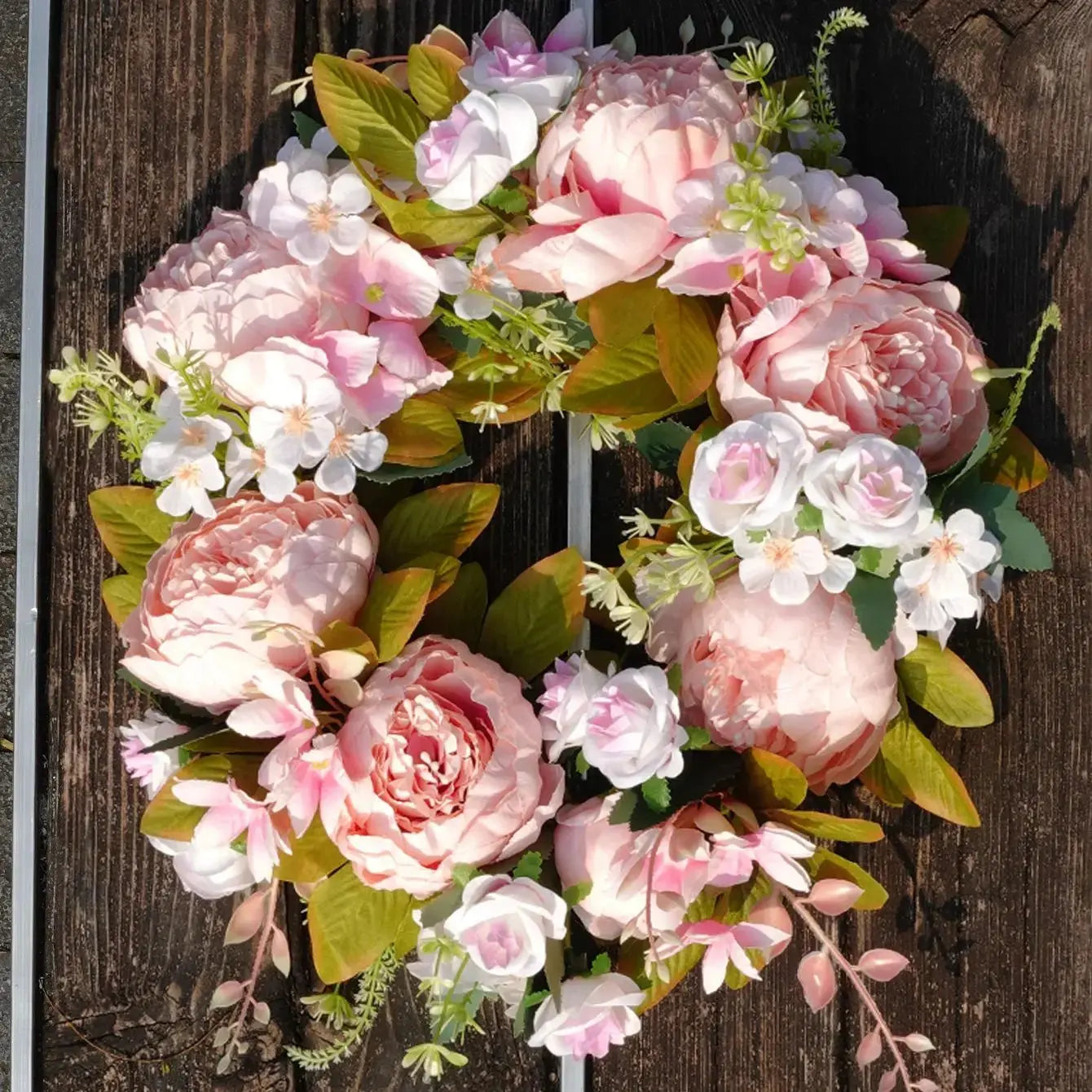 Maliben | Artificial Wreath - AutumnBloom - Outdoor & Peonies - Cozy Autumn Decoration