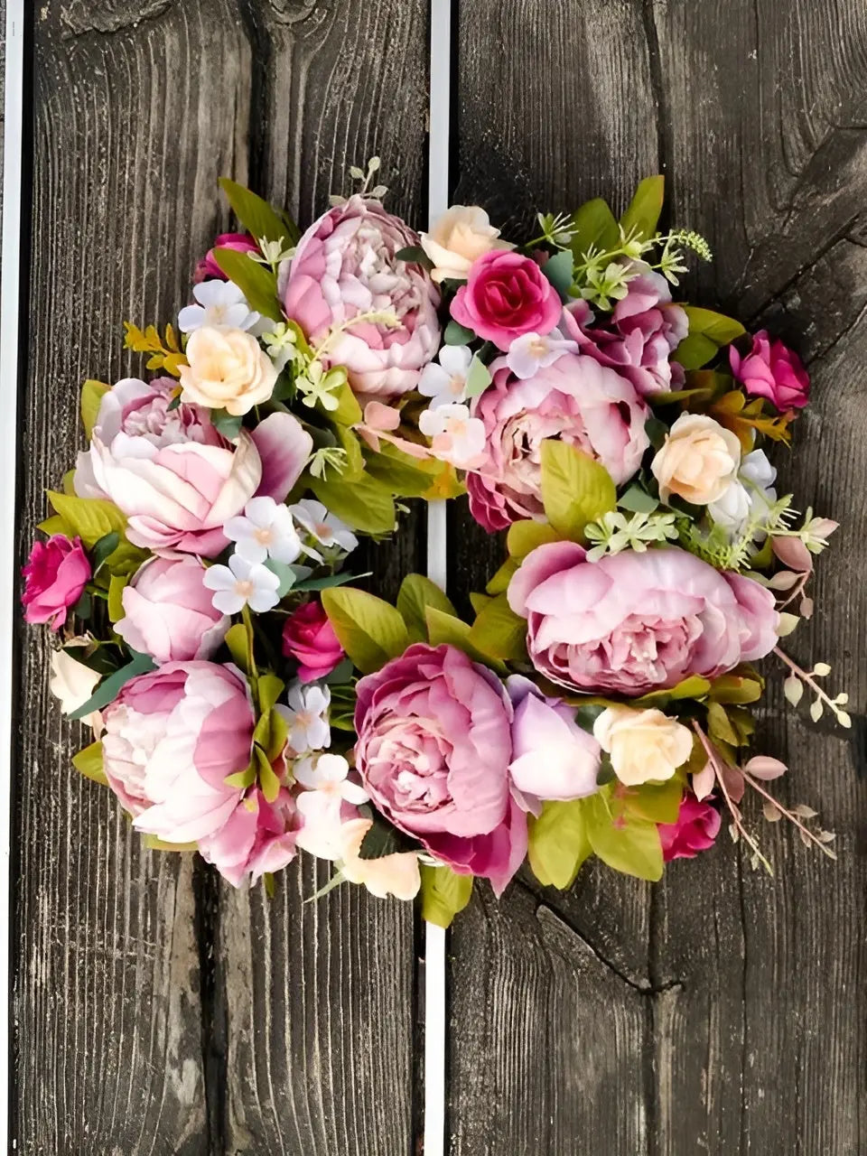 Maliben | Artificial Wreath - AutumnBloom - Outdoor & Peonies - Cozy Autumn Decoration