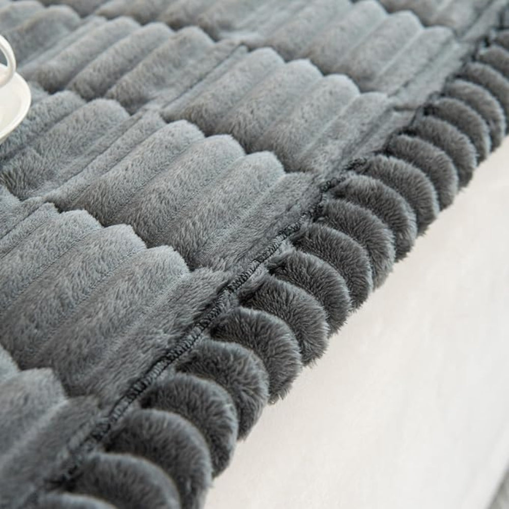 Maliben | Plush Pleated Edges Sofa Cover