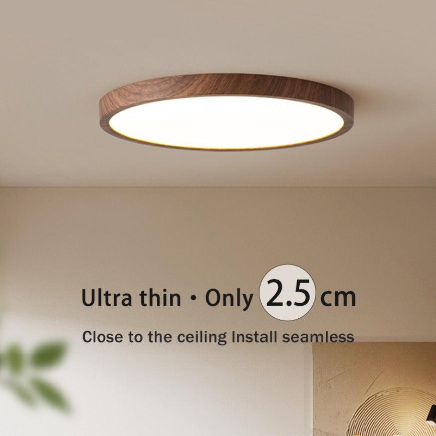 Maliben | Modern Circular CeilIng Lamp With Adjustable Led Lighting in Warm Walnut Color For Living Room And Bedroom