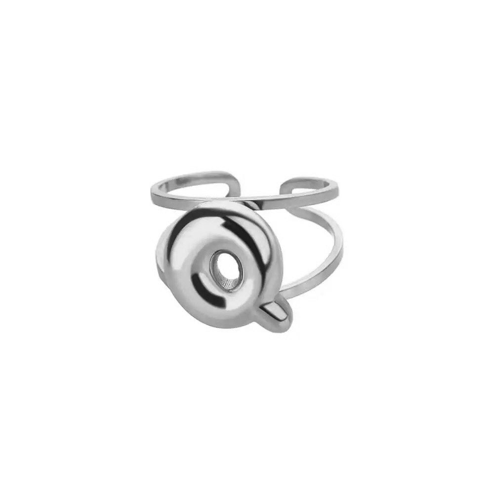 Maliben | Adjustable Open Band Bubble Letter Initial Ring