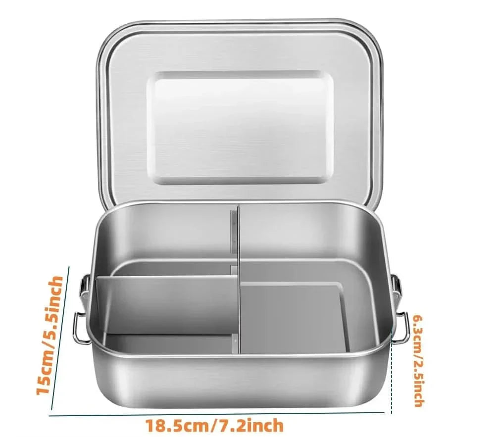 Maliben | Rvs Bento Lunchbox 800ml – Leak-Proof, Compartments, Dishwasher Safe