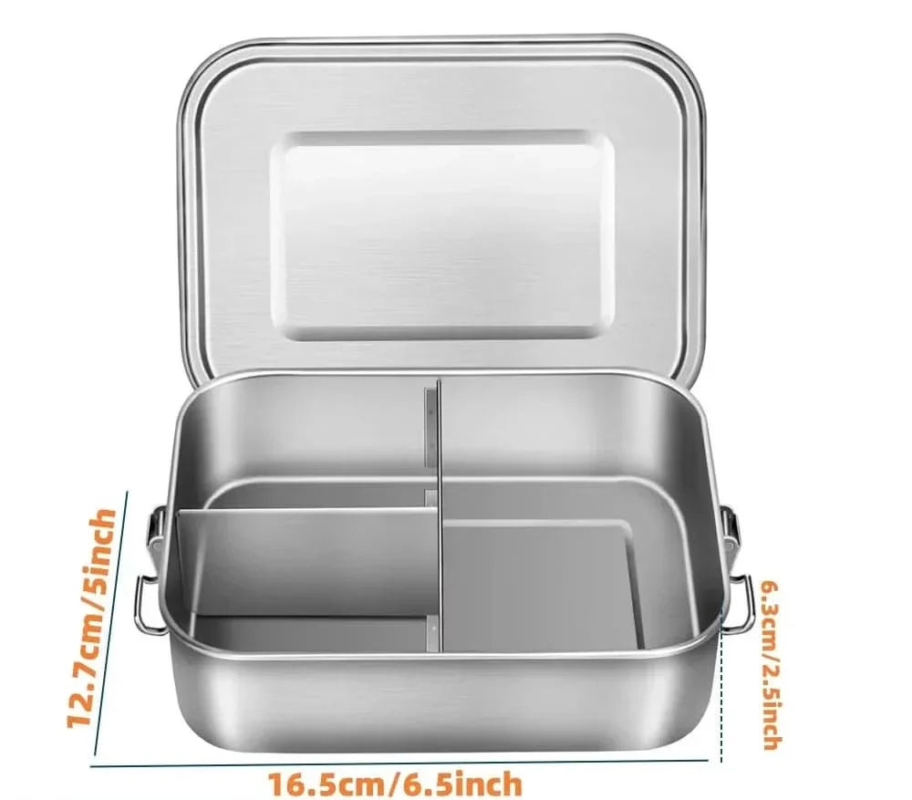 Maliben | Rvs Bento Lunchbox 800ml – Leak-Proof, Compartments, Dishwasher Safe