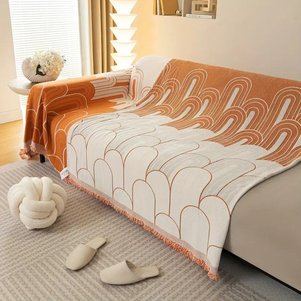 Maliben | Rainbow Arches Chenille Sofa Cover