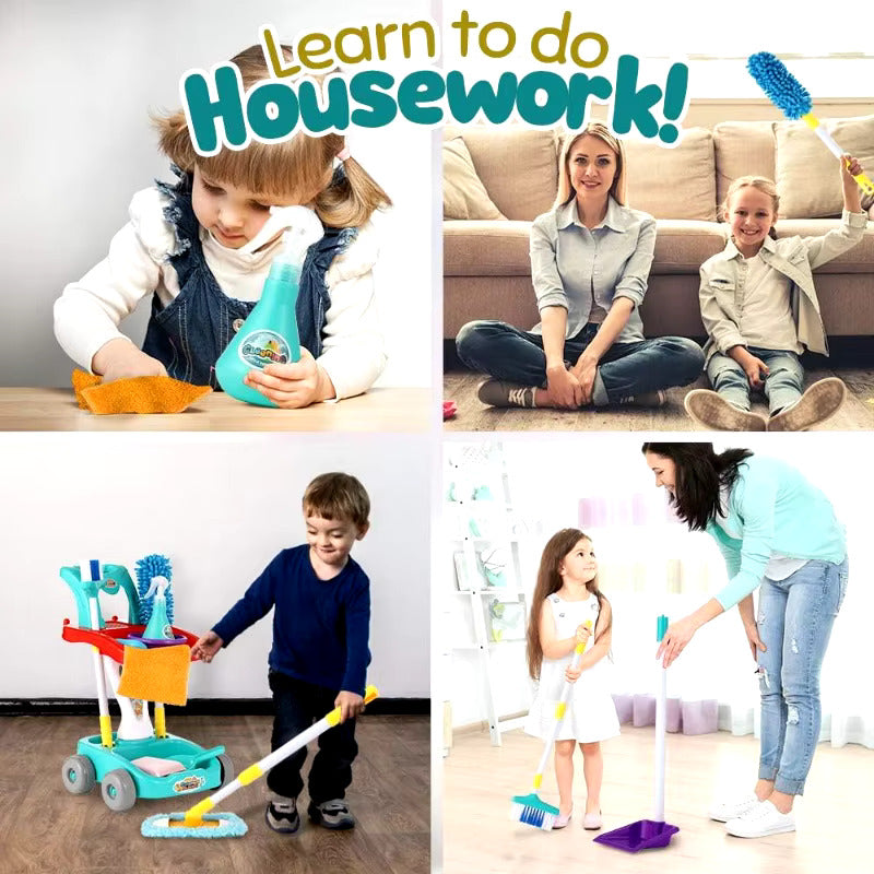 Maliben | Cleanteam | Cleaning While Playing - Fun Cleaning Playset For Little Helpers