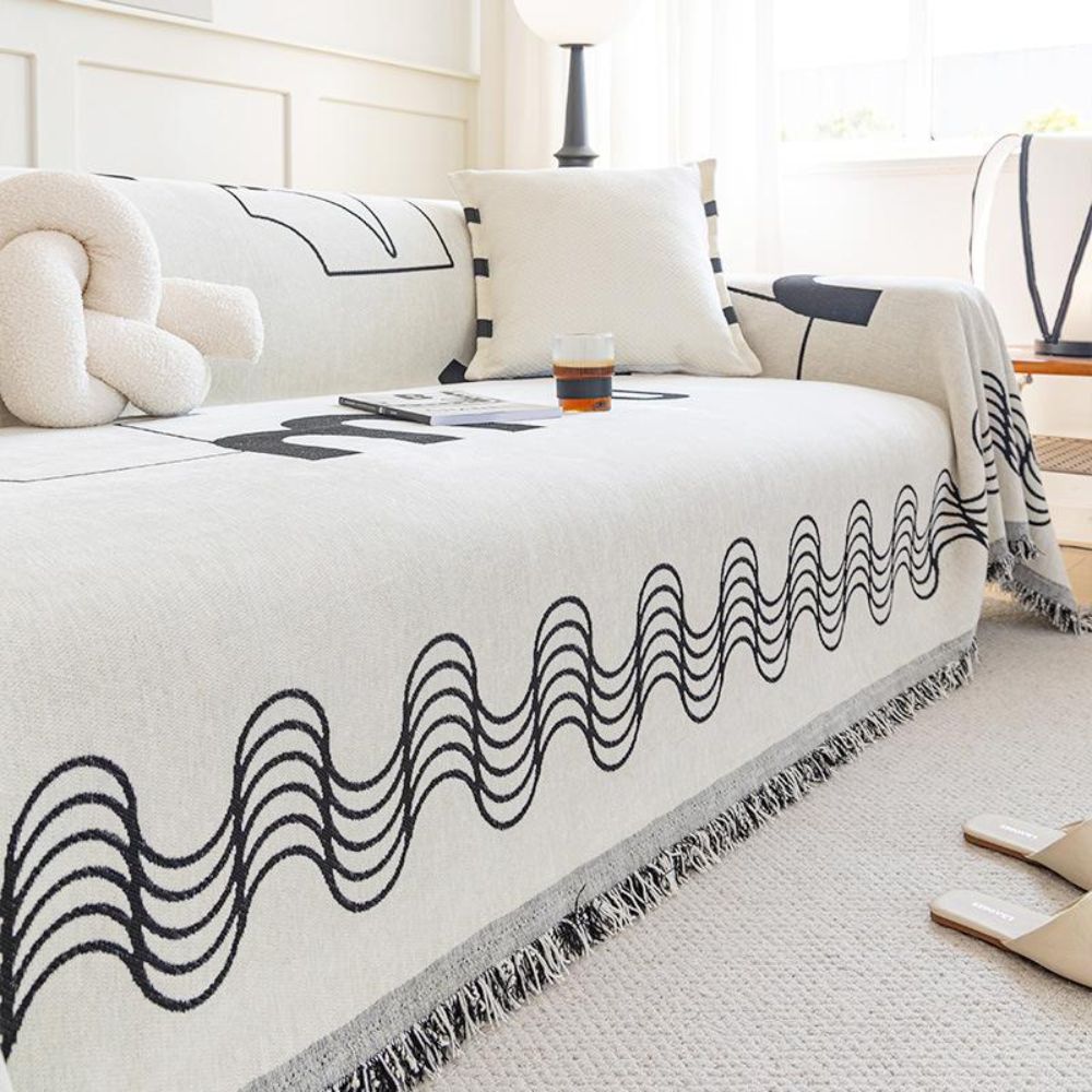 Maliben | Ripple Curve Line Flow Sofa Cover
