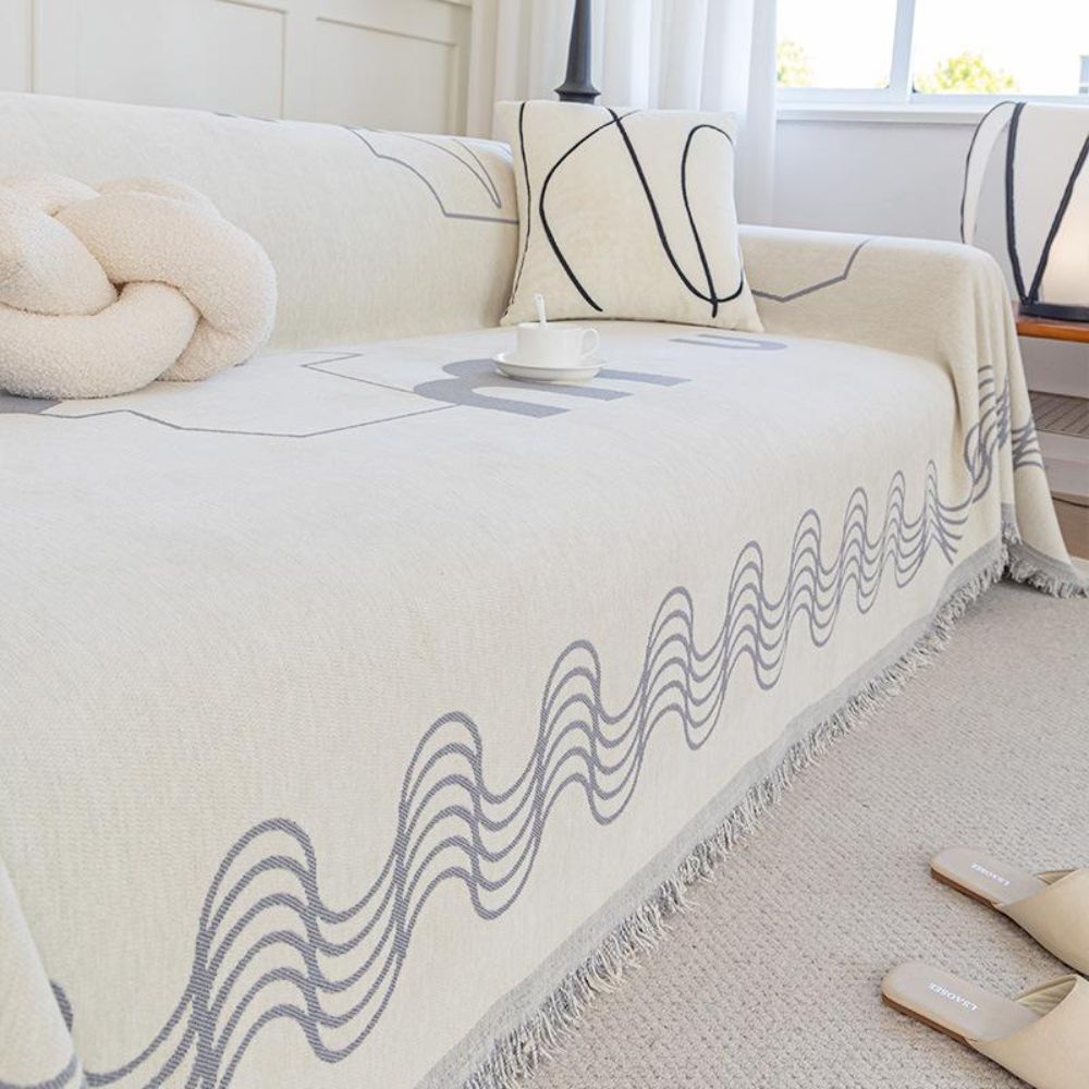 Maliben | Ripple Curve Line Flow Sofa Cover