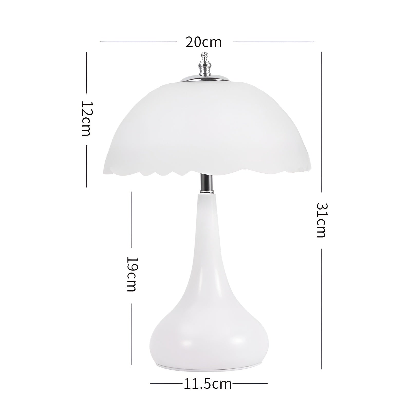 Maliben | Eleganza Luxe Table Lamp – Timeless Mushroom Shape With Led DimmIng Function in Soft Colors