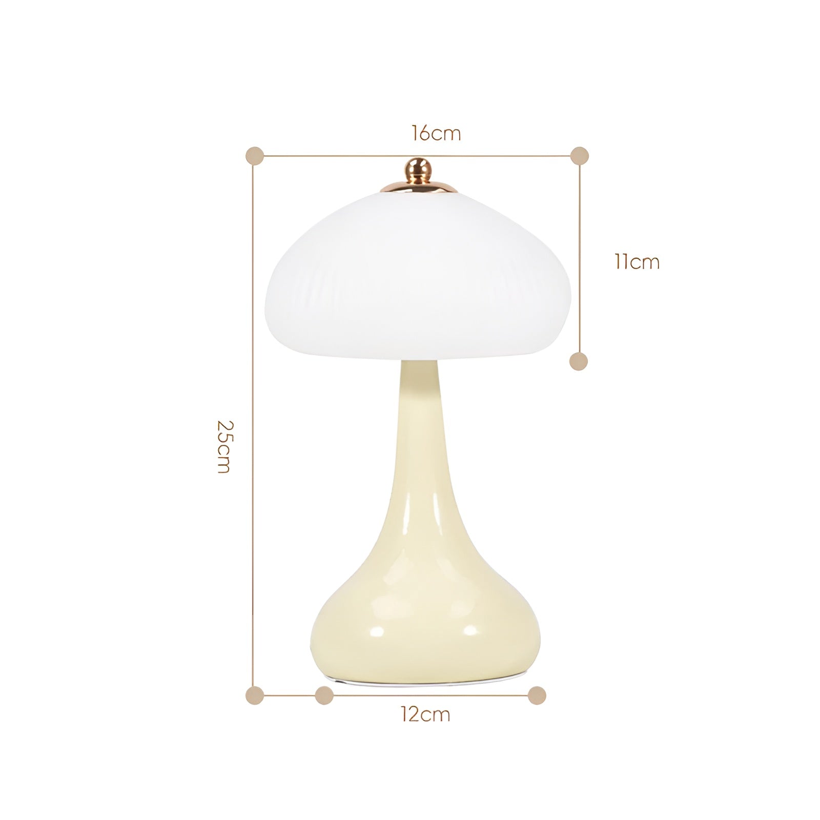 Maliben | Eleganza Luxe Table Lamp – Timeless Mushroom Shape With Led DimmIng Function in Soft Colors