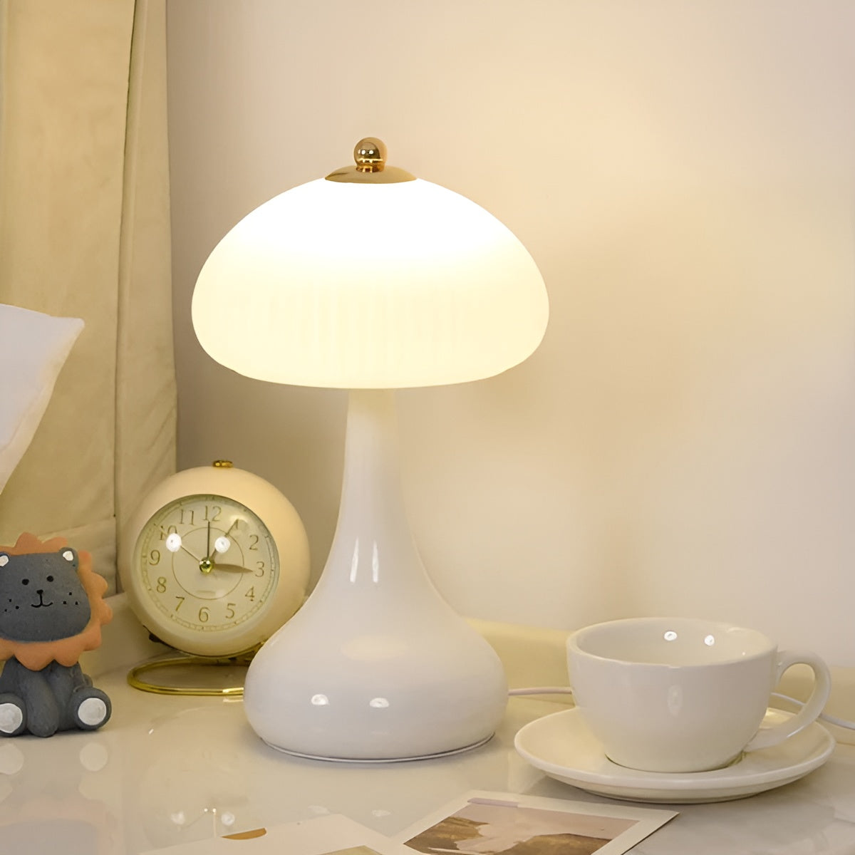 Maliben | Eleganza Luxe Table Lamp – Timeless Mushroom Shape With Led DimmIng Function in Soft Colors