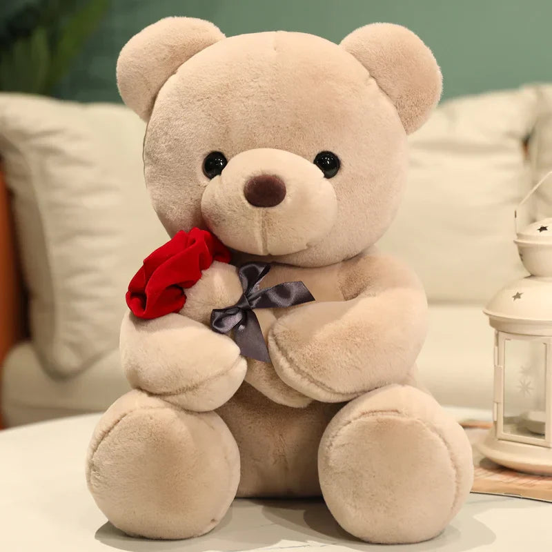 Maliben | Rosebear Plush Bear | 3-In-1 Teddy Bear With Roses, 23-45 Cm – A Loving Symbol Of Affection
