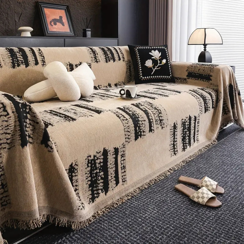 Maliben | Rustic Abstract Chenille Sofa Cover