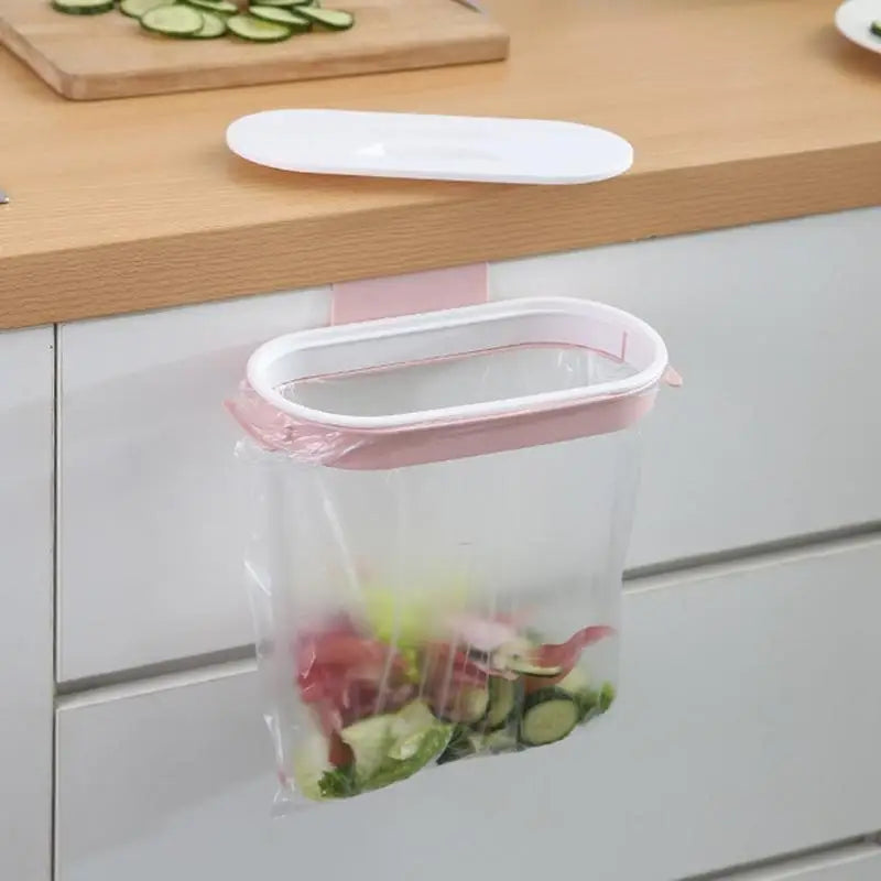 Maliben | Trash Bag Holder Cleanuvo Clipbin | With Lid & Ring Holder | For Hanging On Cabinet Doors | Reusable & Washable