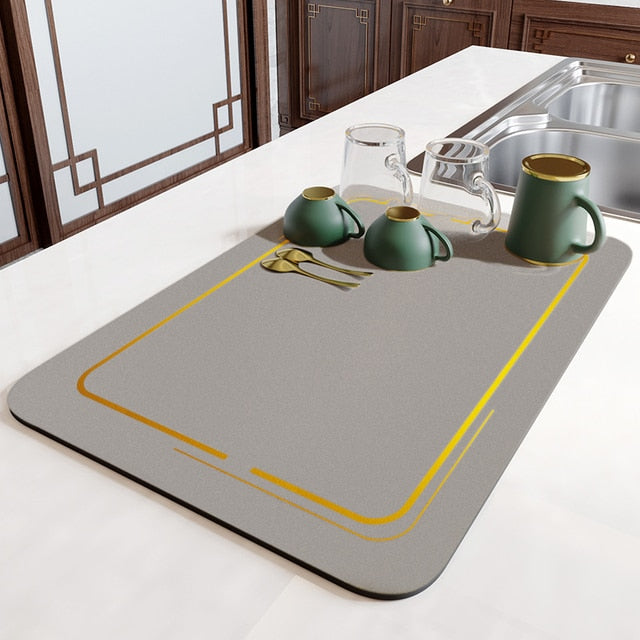 Maliben | Draining Mat | Super Absorbent, Non-Slip & Unique Design