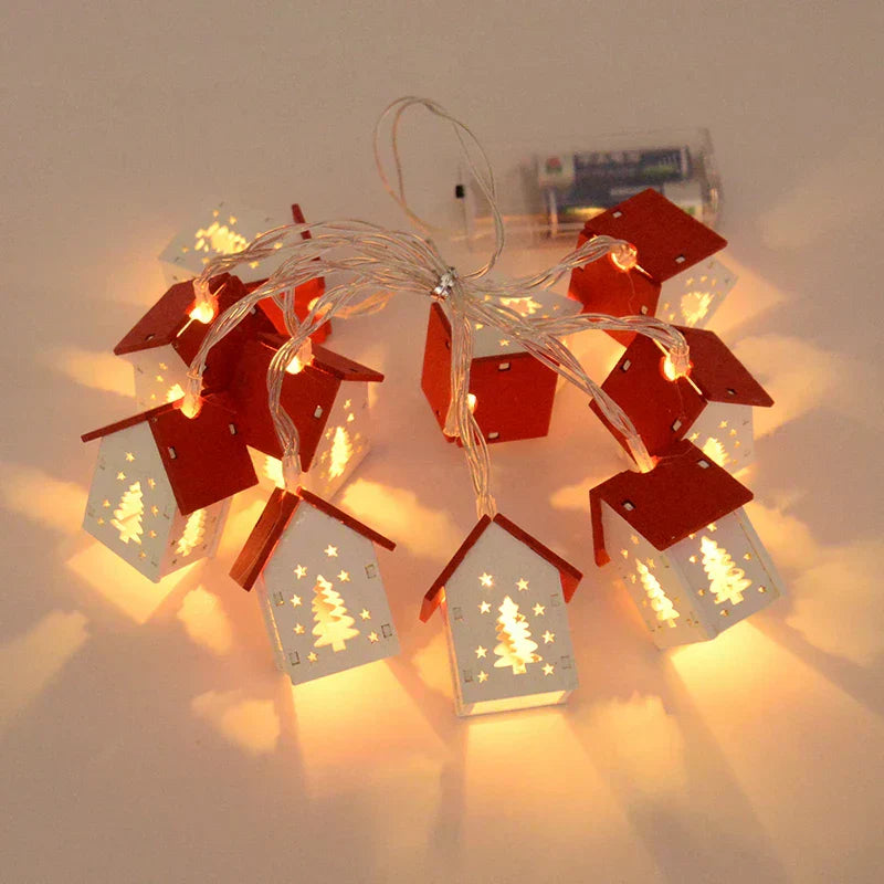 Maliben | Enchanting Wooden Led House Light Strip – Create Magic And Warmth This Christmas