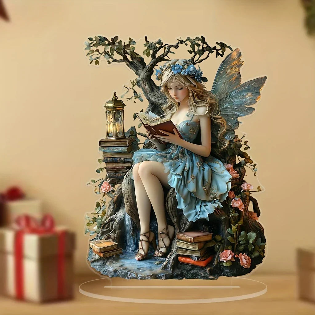 Maliben | Celestia Acrylic Table Decoration Angel | Fairy Tale Stand | 18 Cm | Gift & Photo Prop