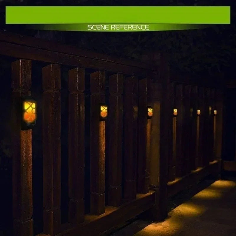 Maliben | Solar-Torch Flammaluce | 96 Led Flame Light | Ip65 Waterproof | Garden Wall Lamp With Grid Design
