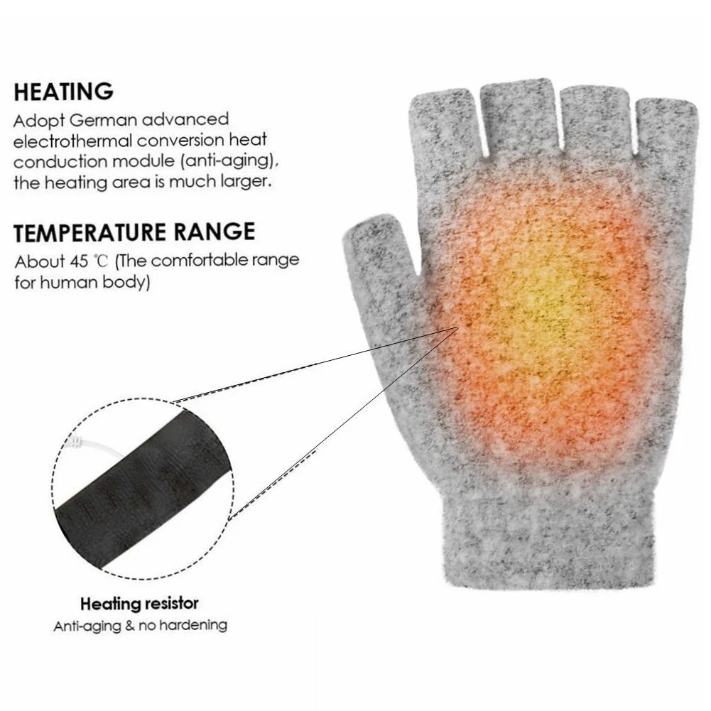 Maliben | Thermoloom Usb Heating Gloves | 3 Heat Levels | Soft Knit Material | Unisex One Size