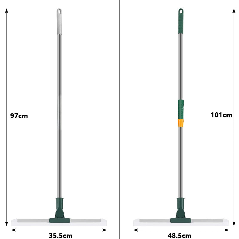 Maliben | Flexiva Telescopic Cleaning Brush With Silicone Lip | 180° Swivel | For Floors, Windows & Bathroom