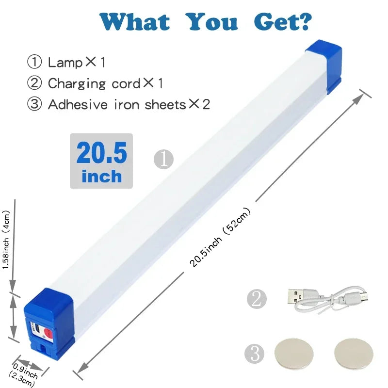 Maliben | Magnabeam Led Tube | Rechargeable Camping Lamp With Magnet & Hook | 32/52 Cm | Portable Emergency Light For Outdoor & Vehicle