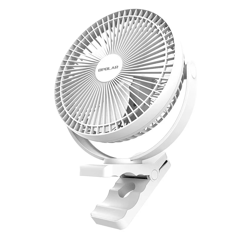 Maliben | Clip-Fan Breeziclip | 8-Inch | Quiet & Rechargeable | 10,000 Mah Battery | For Strollers, Camping & Home