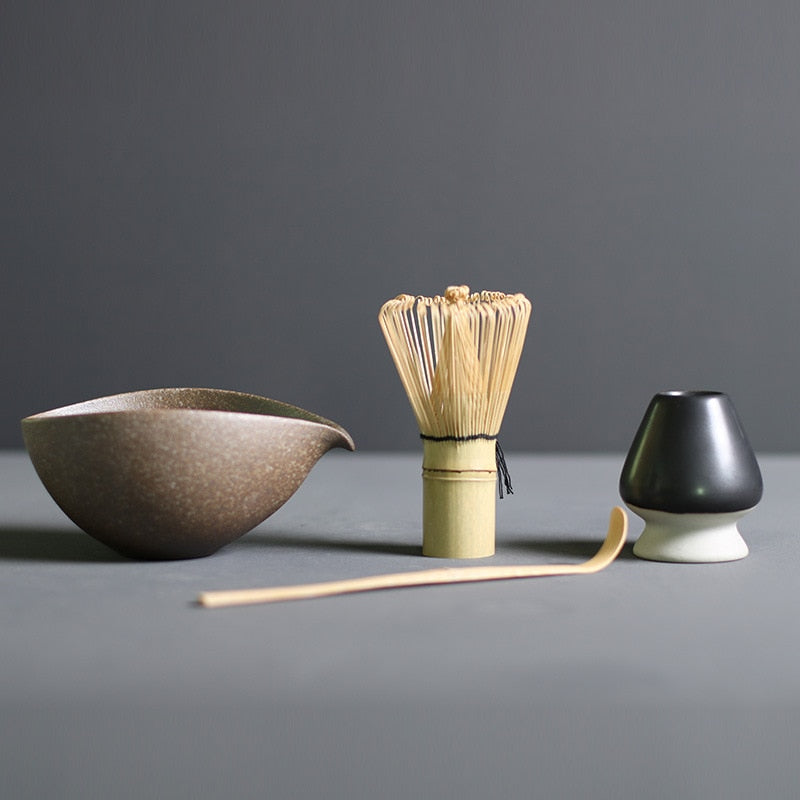 Maliben | Tenchatime | Complete Matcha Set – Bamboo Whisk & Ceramic Bowl – Authentic Japanese Tea Kit