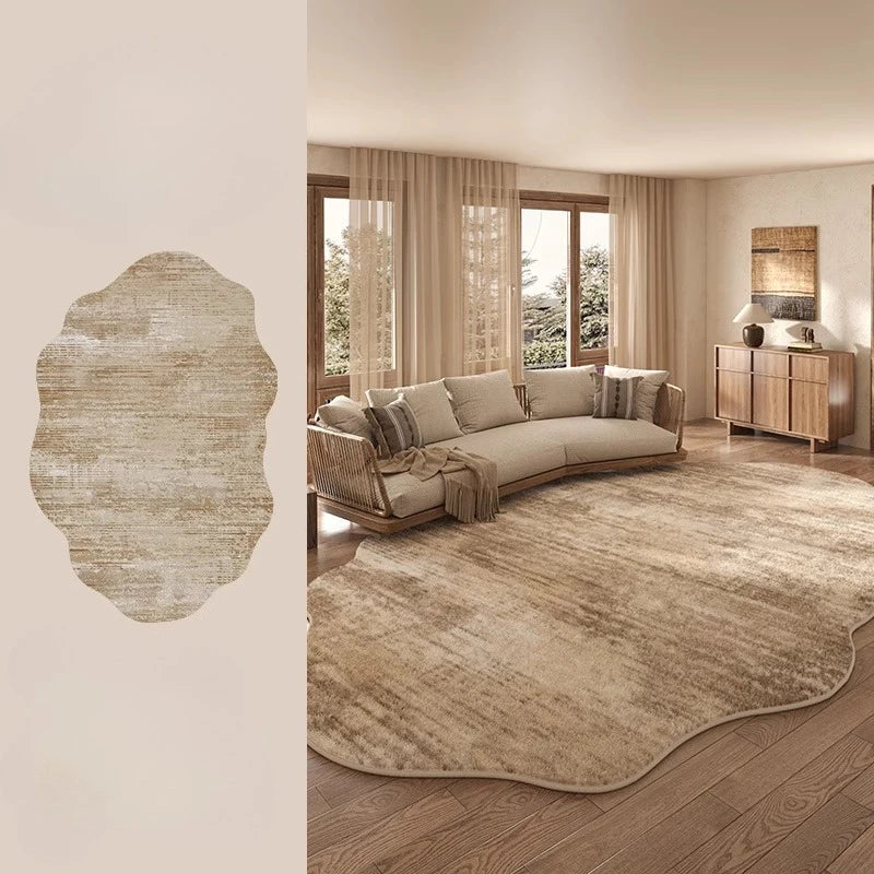 Maliben | Irregular Plush Rug Light Luxury Washable For Bedroom And Living Room