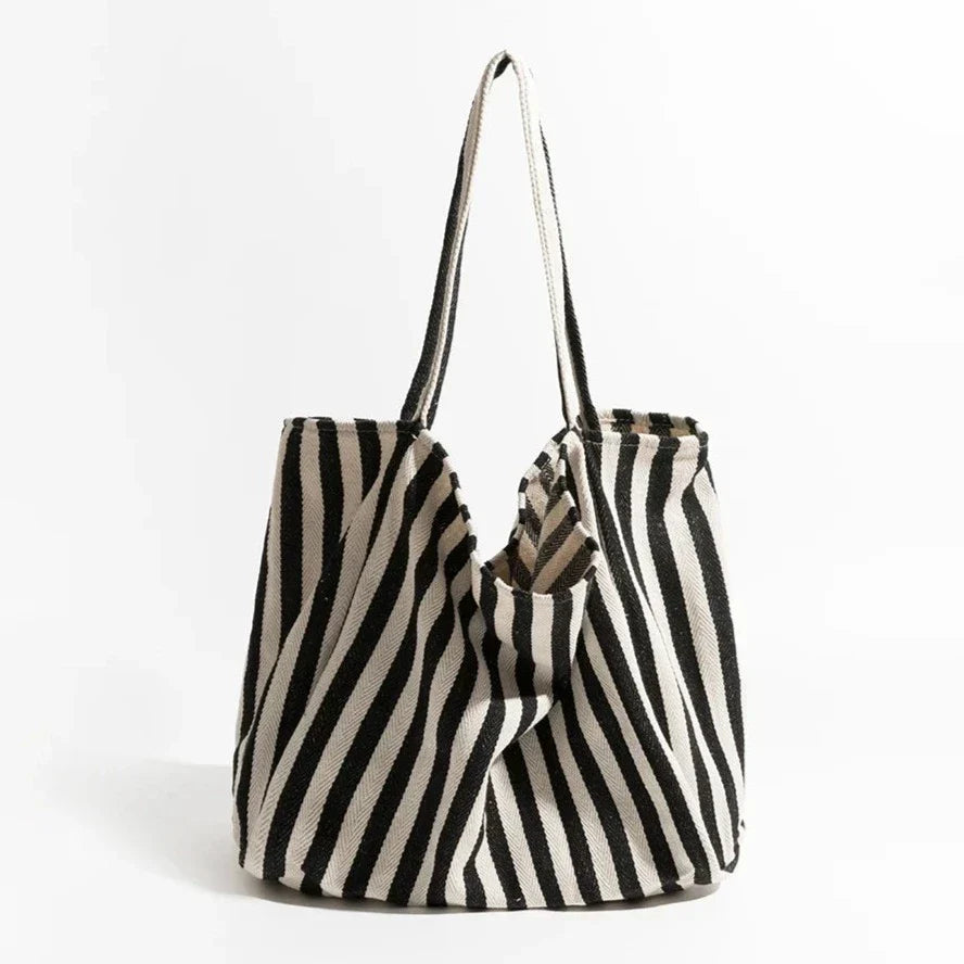 Maliben | Striped Linen Tote Bag