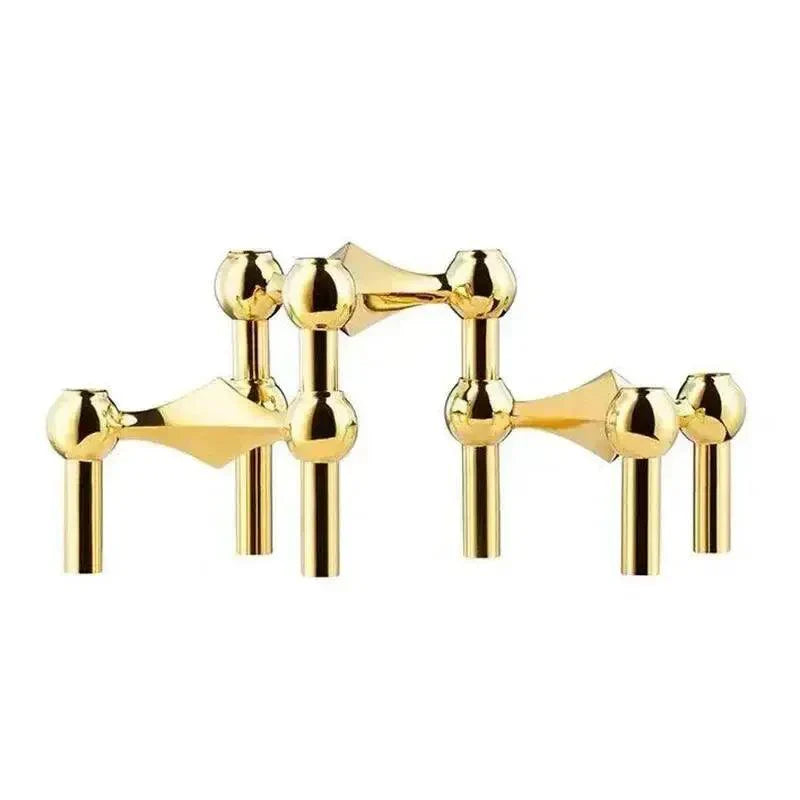 Maliben | Modern Molecular Metal Candle Holder – Nordic-Style Silver Candle Stand For Elegant Home Decor