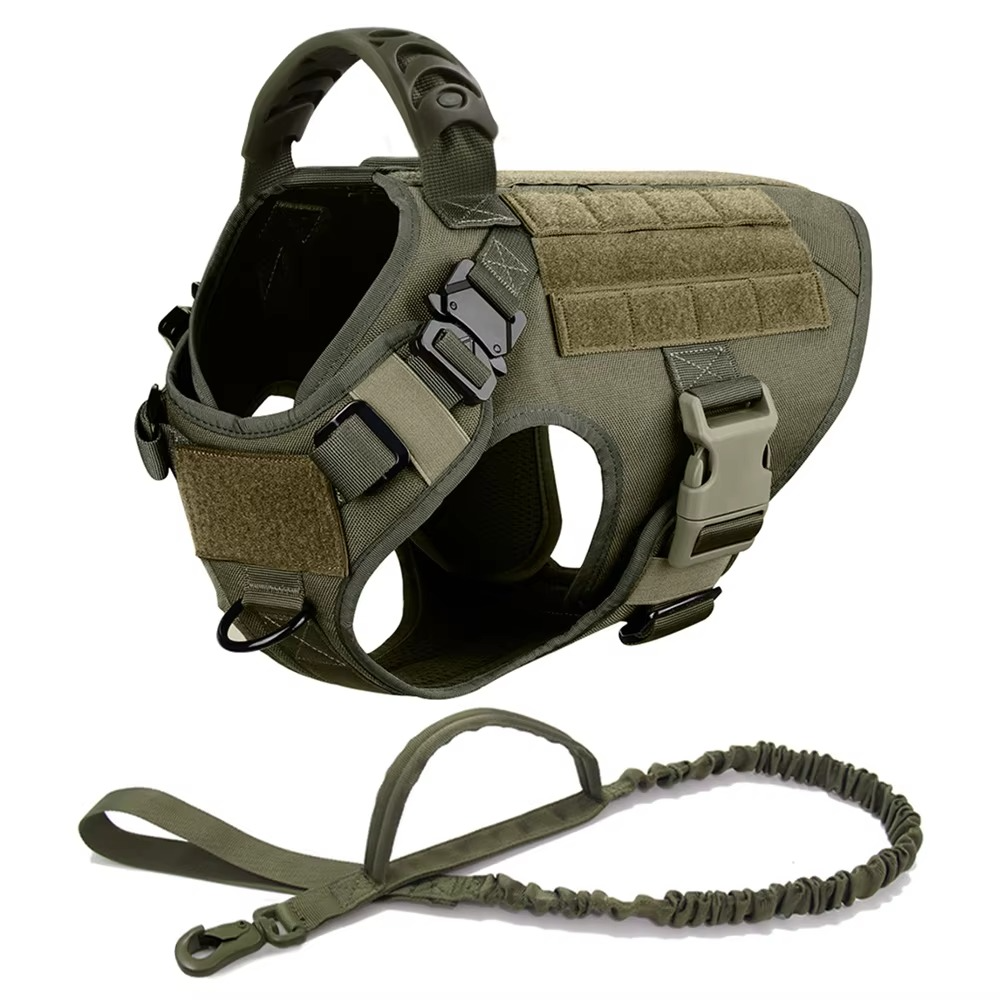 Maliben Tactical Dog Harness and Leash Set for Medium and Large Dogs