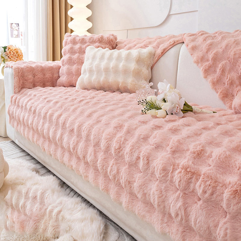 Maliben | Snuggly Comfy Plush Sofa Cover