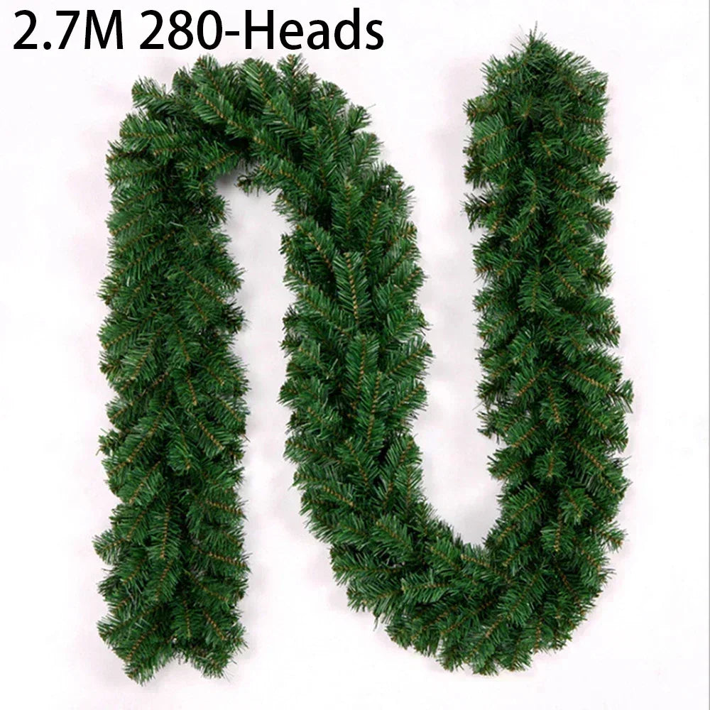 Maliben | Everpine ChristMas Garland | 2.7 m Artificial Fir Garland | Dense Pvc Fir Branches | Christmas Decoration For Staircase, Fireplace & Windows