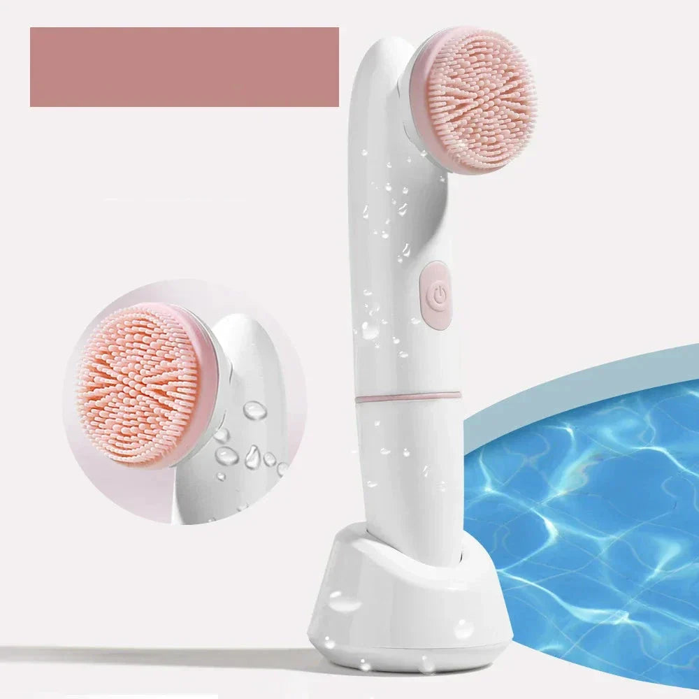 Maliben | SkInvora 2-in-1 Facial Cleansing Device Silicone | Deep Cleansing & Massage | Waterproof & Skin-Friendly | 15.8 × 4.7 × 2.7 Cm