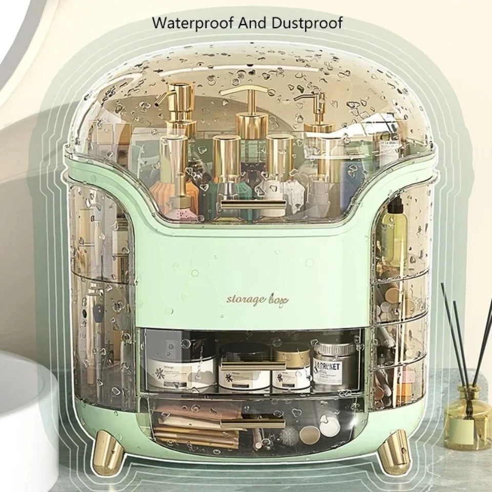 Maliben | Luxury Transparent Makeup Organizer With Sliding Doors And Drawers