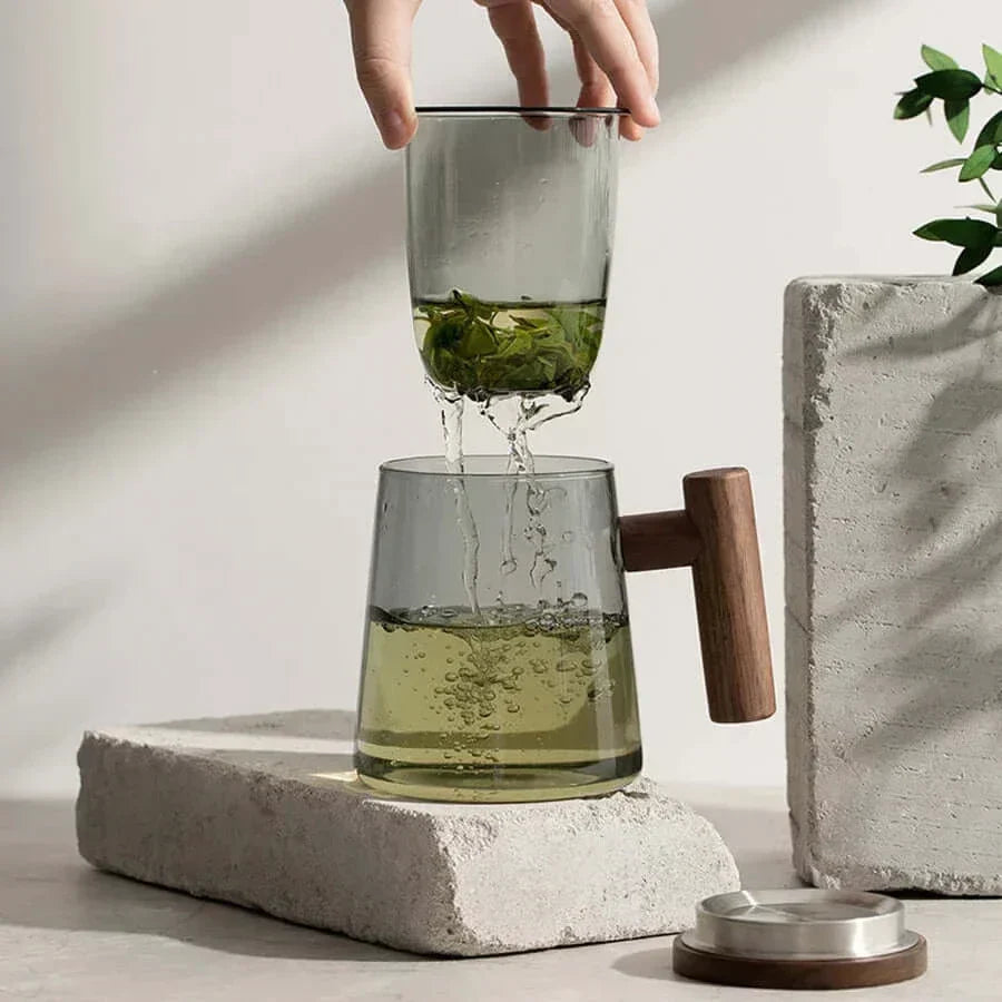 Maliben | Ultramodern Glass Tea Cup with Filter and Lid
