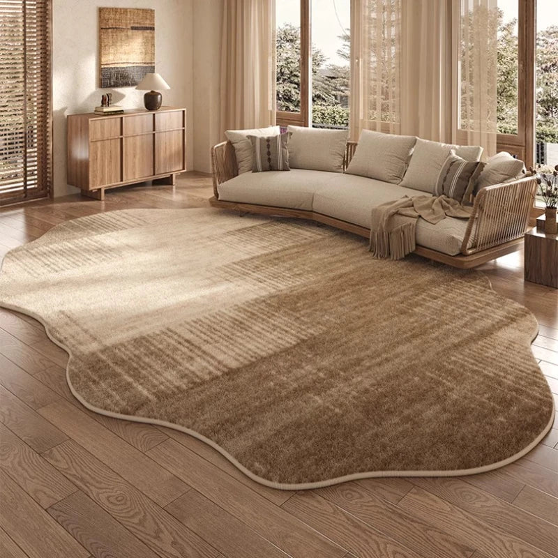 Maliben | Irregular Plush Rug Light Luxury Washable For Bedroom And Living Room