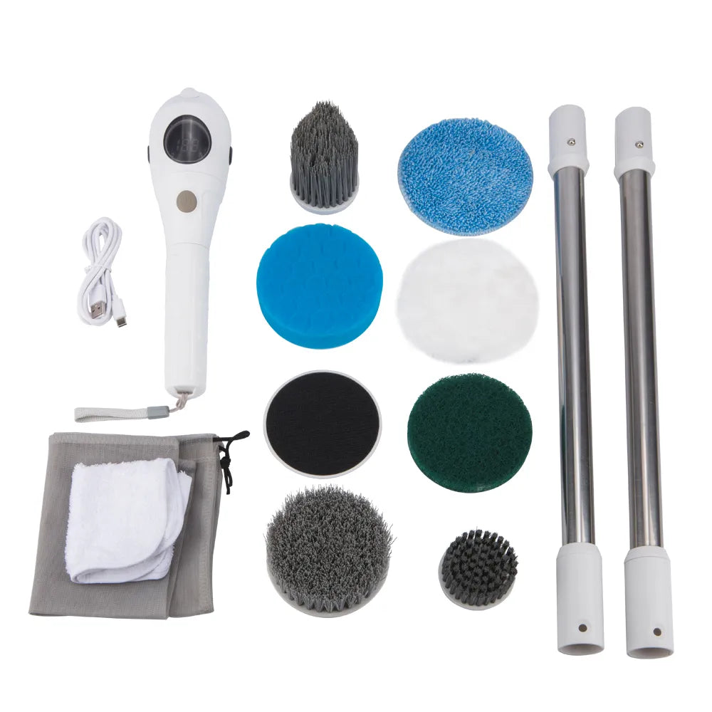 Maliben | SIngle Cleaning Solution: 8-in-1 Multifunctional Electric Cleaning Brush - Wireless And Rotating For Bathroom, Kitchen, Windows, And Toilet