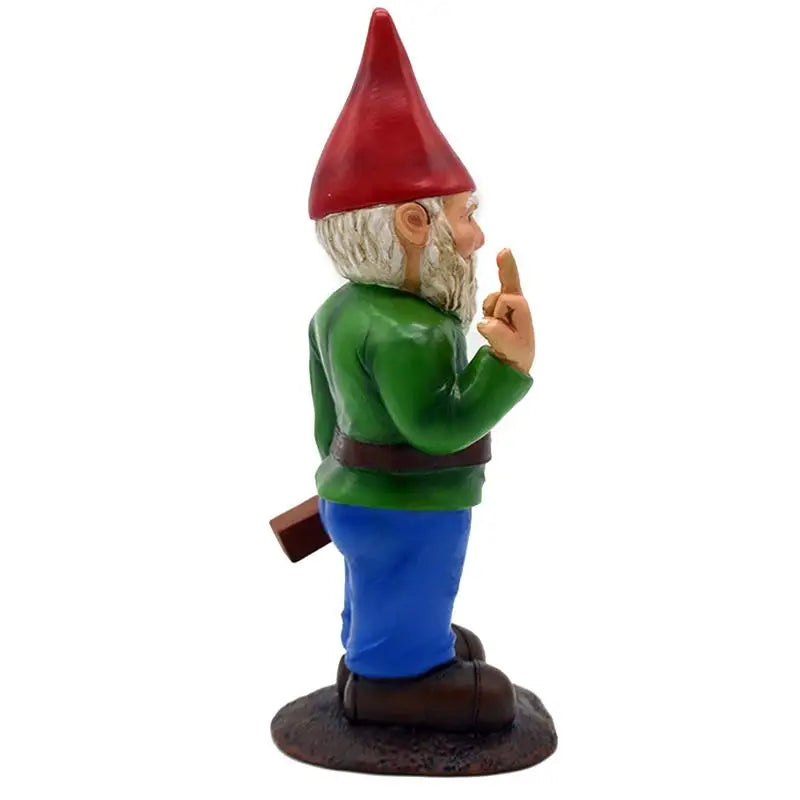 Maliben | Funny Drunk Gnome Figurine With Middle Finger For Garden And Grass Field