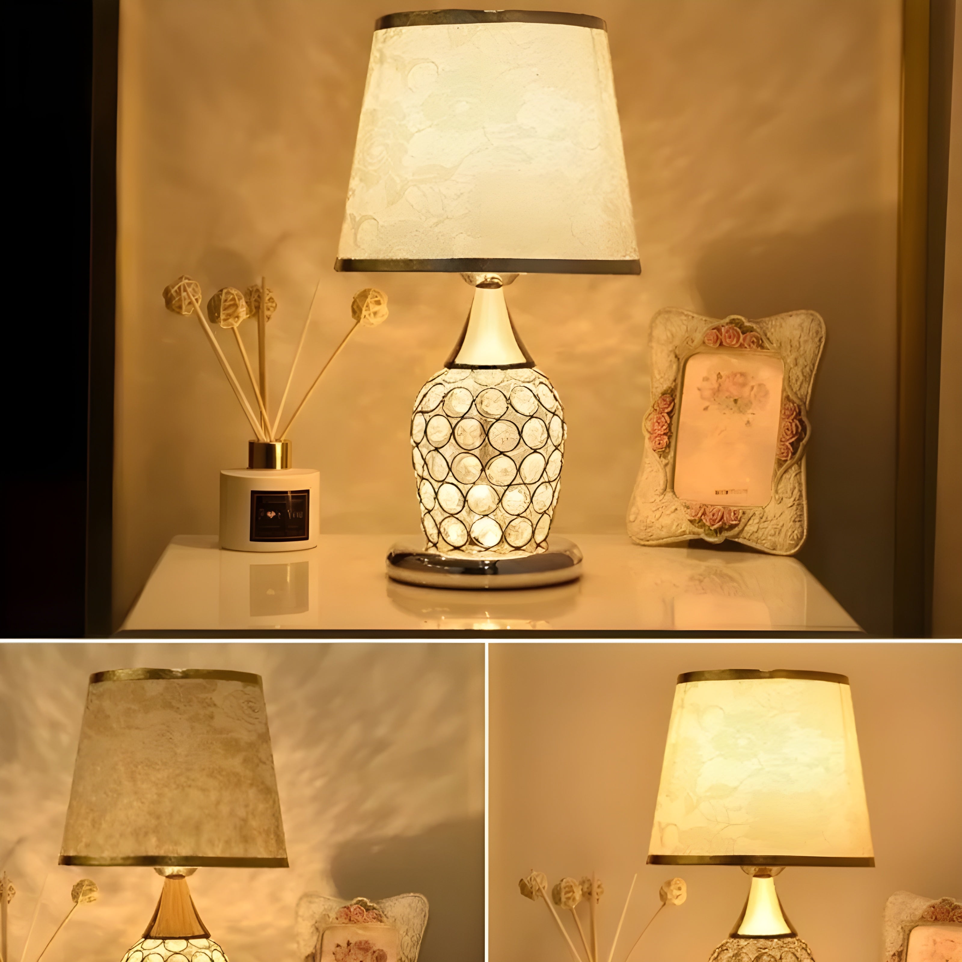 Maliben | Lustrelia Crystal Optic Table Lamp | Led Lighting & Touch Function | Elegant Play Of Light | 220v | Plastic