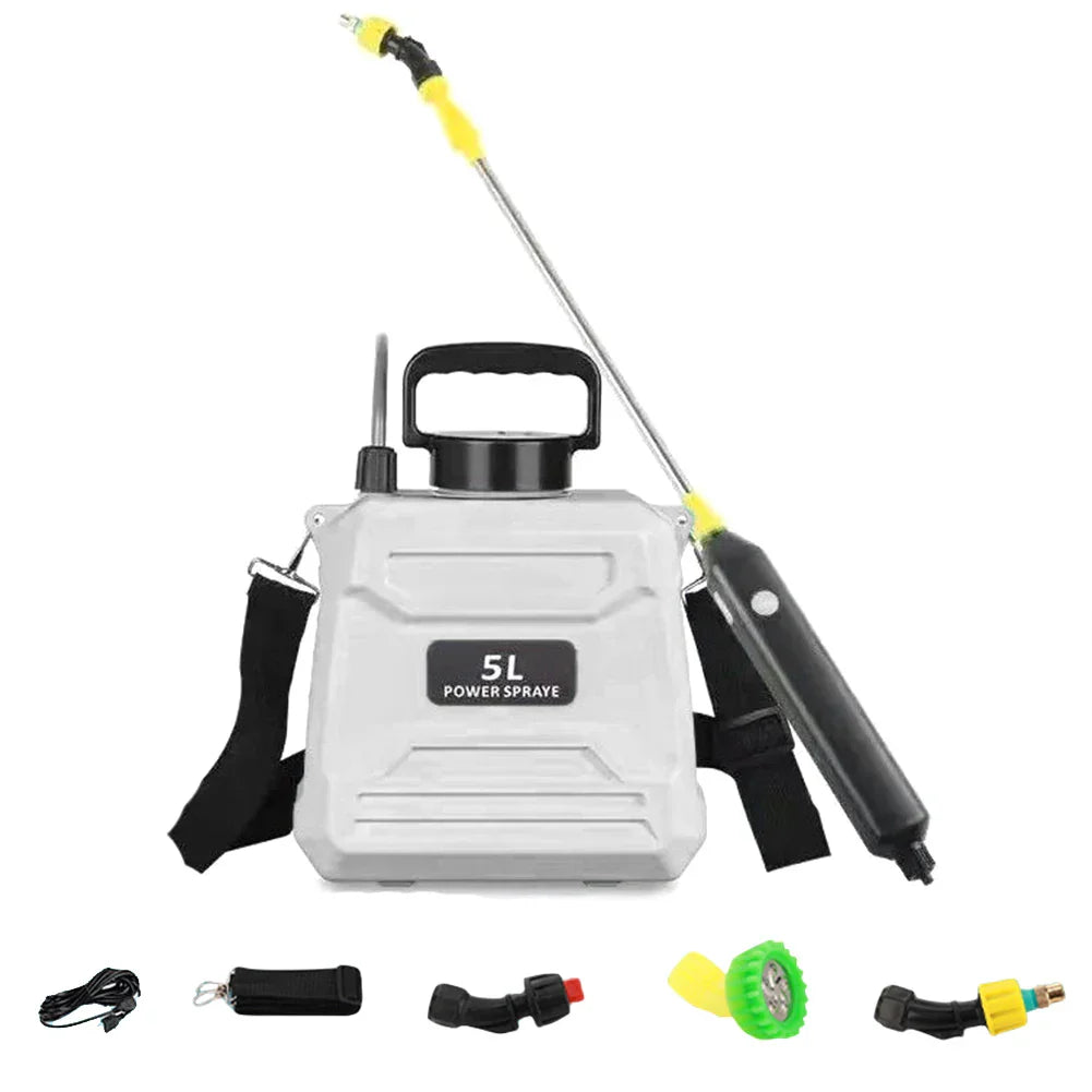 Maliben | Spraymate Pro Battery Pressure Sprayer | 5 L Shoulder Spray Bottle | Usb Charging & Adjustable Nozzle | For Garden, Cleaning & Weed Control