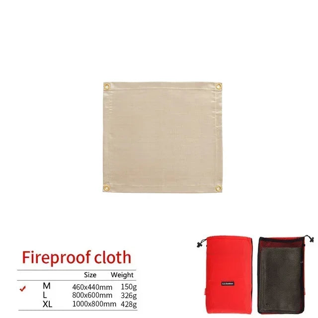 Maliben | Campvita Fire Protection Camping Mat | Heat Resistant & Fireproof | Ideal For Grill & Campfire | Fiberglass Beige