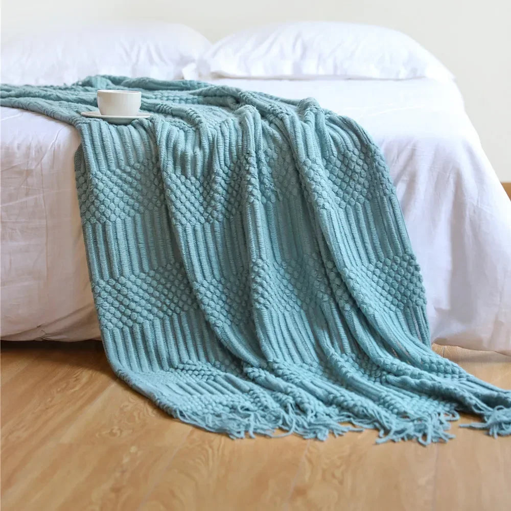 Maliben Nordic Style Dick Knitted Blanket
