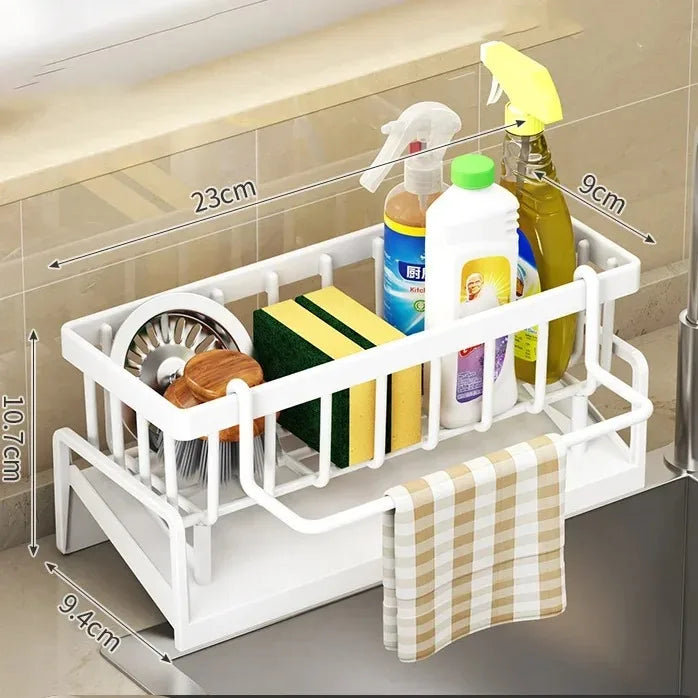 Maliben | Kitchen Soft Sponge Holder Kitchen | Multifunctional Draining Rack | For Sink, Cloths & Dish Soap | Organizer Shelf