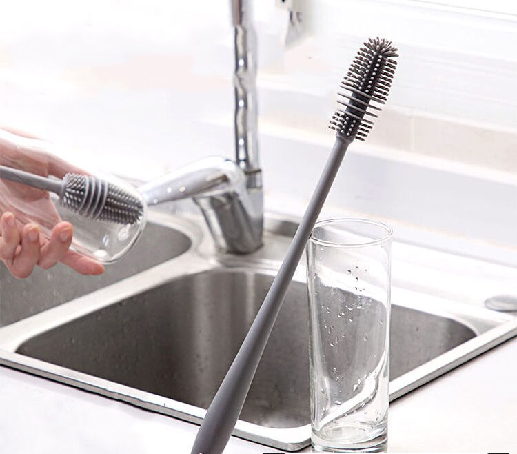 Maliben | Silicone Dish Brush | Perfect For Cleaning Bottles, Wine Glasses, Vases, Etc.