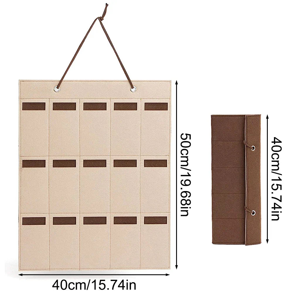 Maliben | Glasspace Organizer | Wall-Mounted Glasses Holder | Foldable Sunglasses Storage Bag | Space-Saving & Dustproof | 42 × 38 Cm
