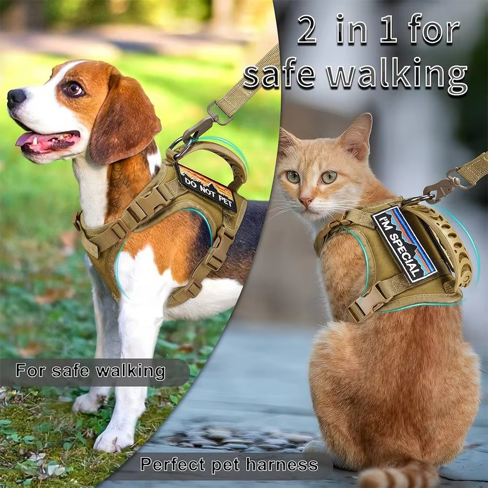 Maliben | Adjustable Tactical Pet Harness with Control Handle for Cats and Large Dogs