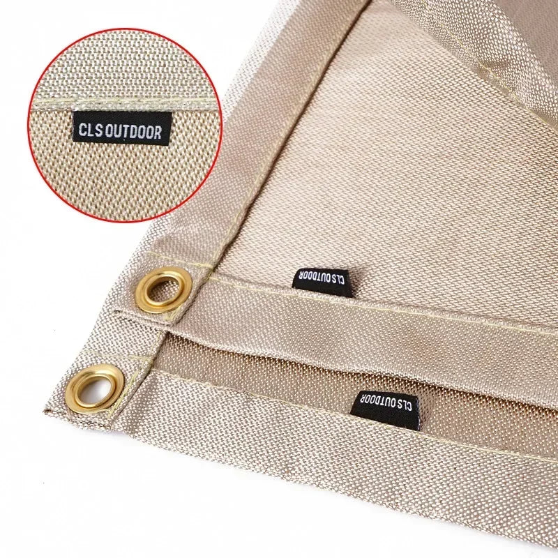 Maliben | Campvita Fire Protection Camping Mat | Heat Resistant & Fireproof | Ideal For Grill & Campfire | Fiberglass Beige