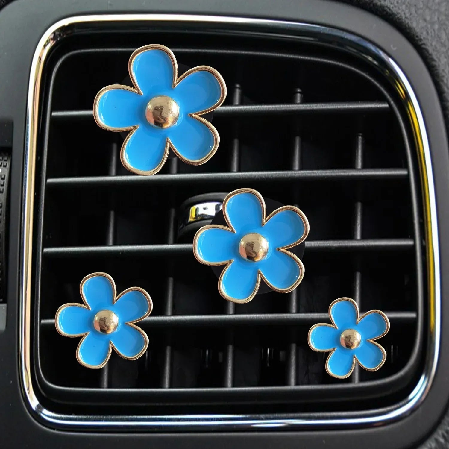 Maliben | Floradrive Scent Clips | Flower Air Fresheners For Car | Set Of 4 | Decorative Aromatherapy For Vent Slots